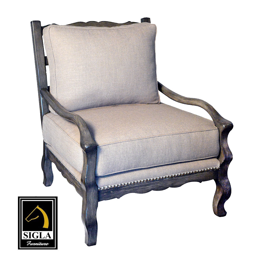 729LC lounge chair with light gray fabric sigla furniture