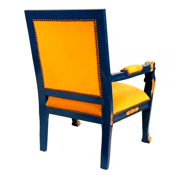 padova lion arm chair navy gold s849a1-1-1 sigla furniture