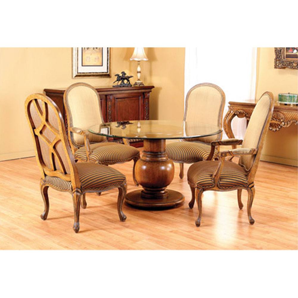 5 piece wood back dining set glass top S831set-1 sigla furniture