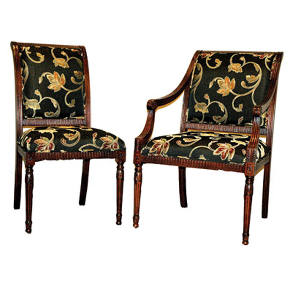 Louis XVI Side & Arm Chair with Rectangular Back S926S&A sigla furniture