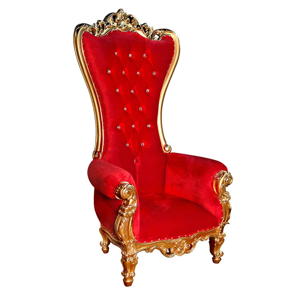 Throne Baroque Lounge Chair – Gold Leaf/Red Velvet S237LC-2 sigla furniture