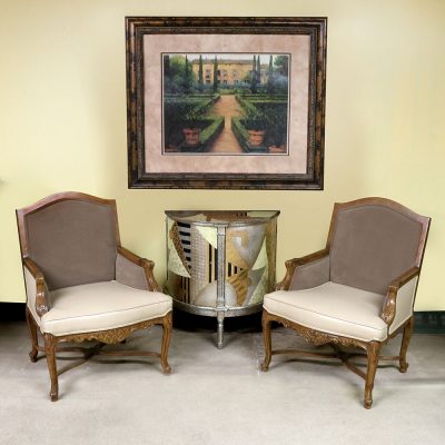 two louis XV lounge chair with bomaby sigla furniture