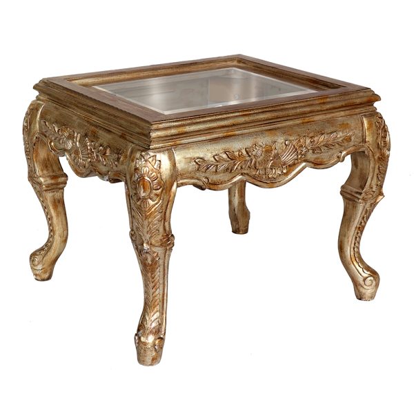 louis xvi glass top end table s1001et-1 sigla furniture