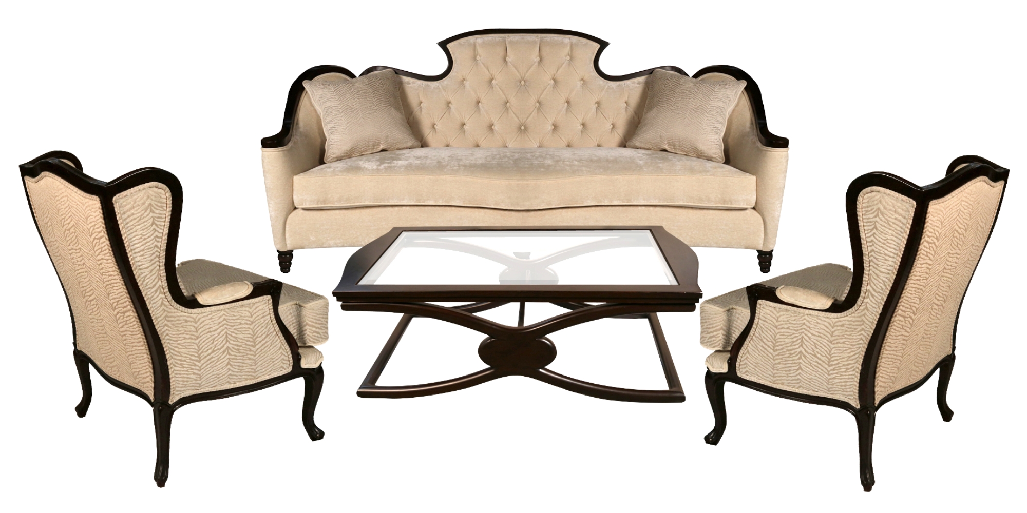 Traditional Living Room Furniture Set with Sofa and Chairs
