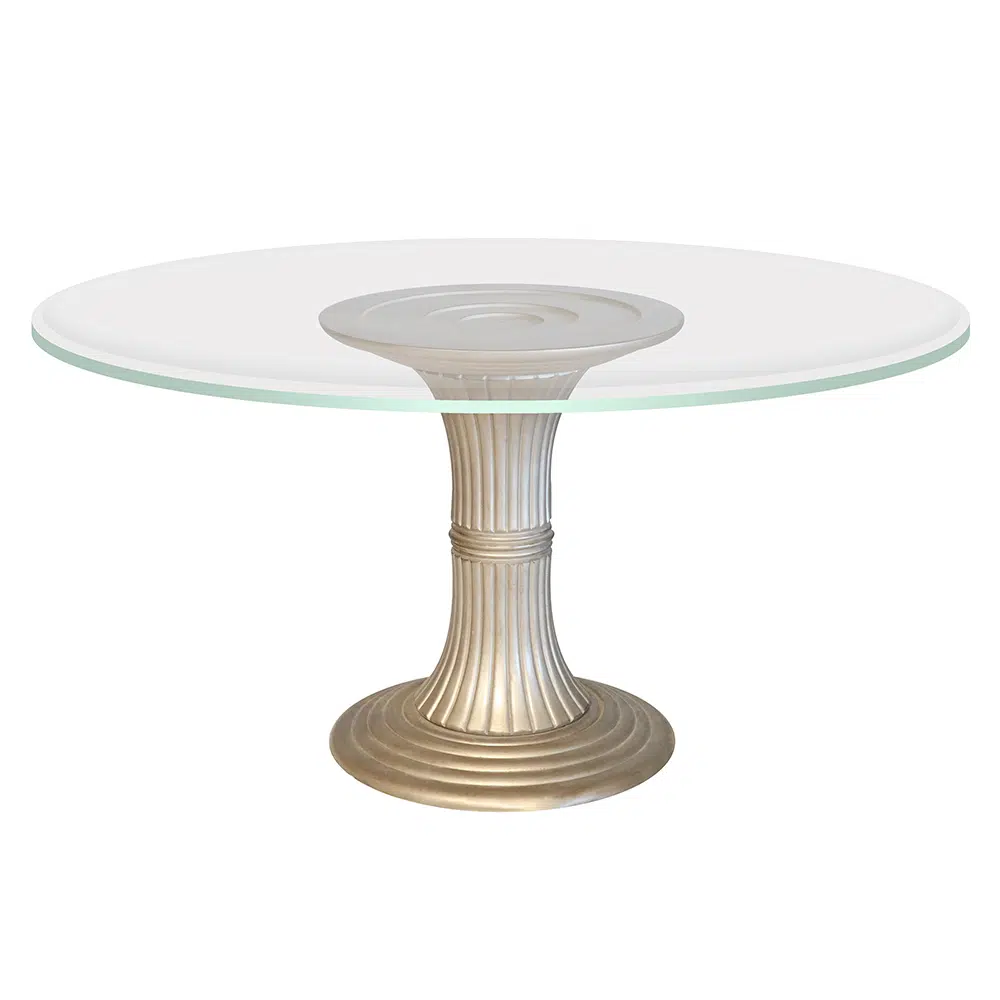 Round Spaghetti Glass Top Dining Table