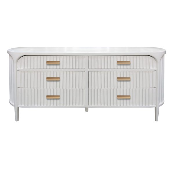 A Savoy Fluted 6-Drawer Dresser Buffet - Image 4