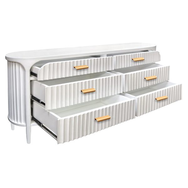 A Savoy Fluted 6-Drawer Dresser Buffet - Image 2