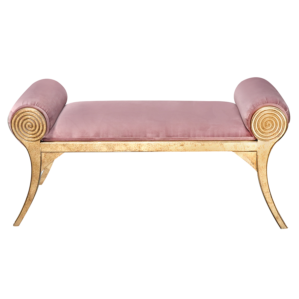 Art Deco Scroll Arm Bench