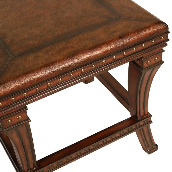 Caliph Leather Top Transitional End Table - Image 5