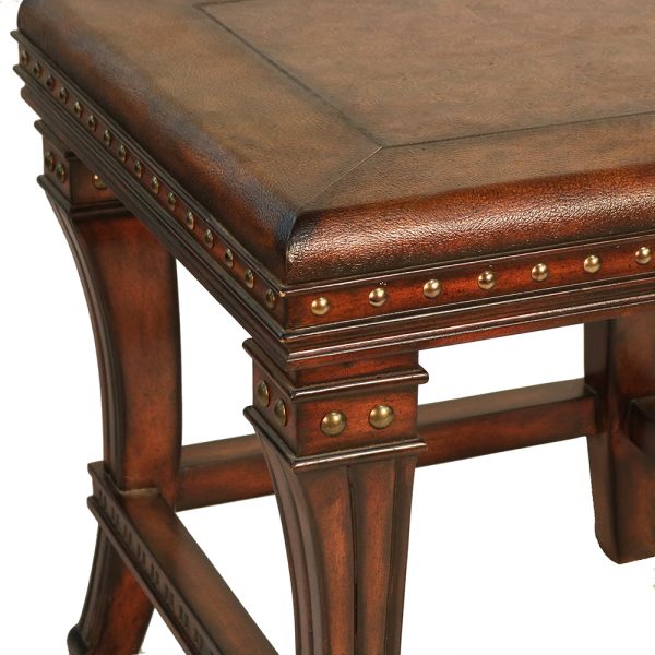Caliph Leather Top Transitional End Table - Image 2