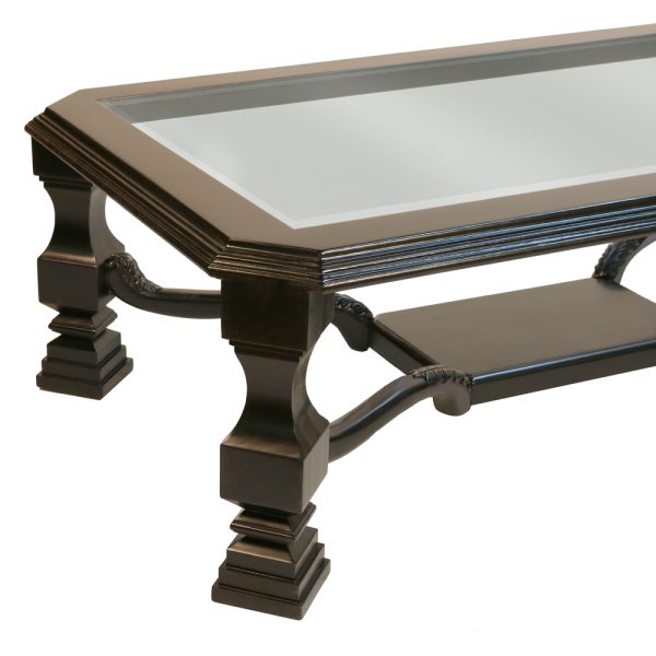 Clean Transitional Glass Top Coffee Table - Image 2