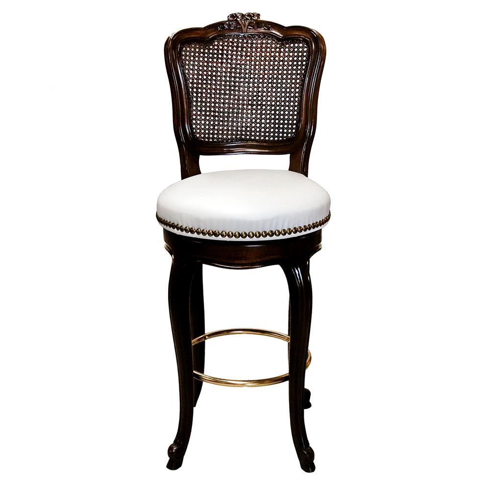 Dancing Lady Italian Cane Back Swivel Barstool S739BA-1