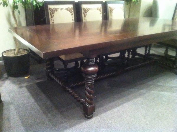 Expandable Barley Twist Transitional Dining Table - Image 3