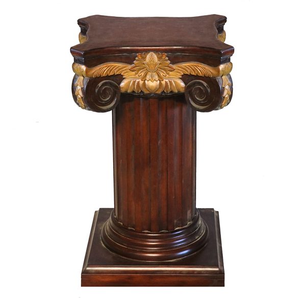 Greek Column Glass Top Round Table - Image 4