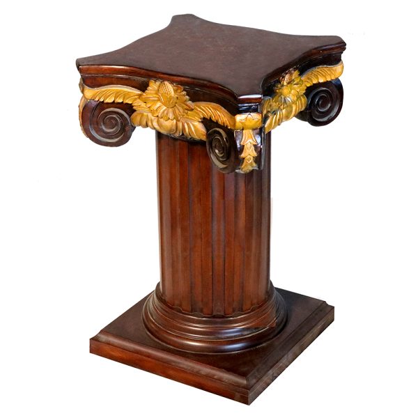 Greek Column Glass Top Round Table - Image 3