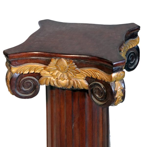 Greek Column Glass Top Round Table - Image 2