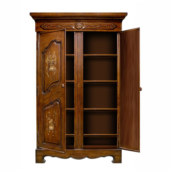 Louis XV French Provincial Armoire Cabinet - Image 2