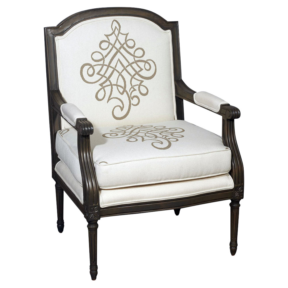 Louis XVI Transitional Lounge Chair