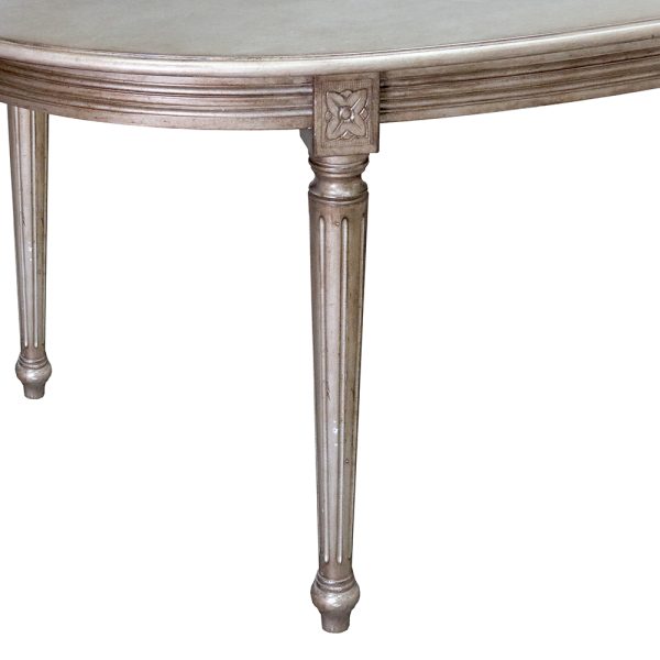 Louis XVI Extendable Oval Wood Top Table - Image 3