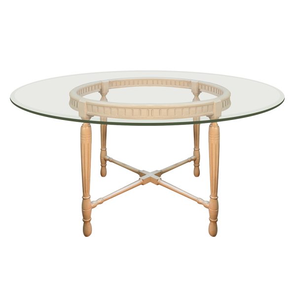 Round Mimi Country Glass Top Dining Table