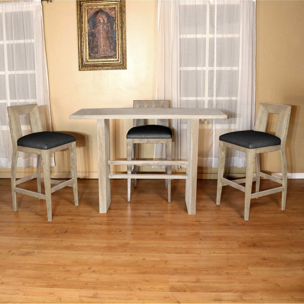 Modern Solid Wood Designer Barstool Set