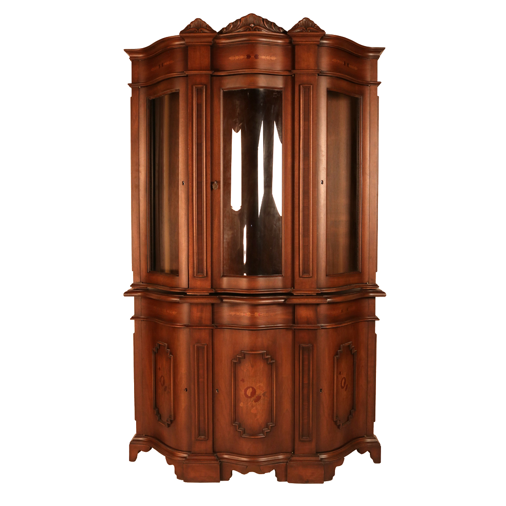 Pescara Italian Transitional China Hutch Cabinet