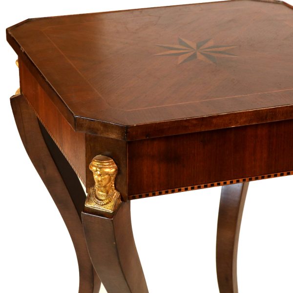 Pharaoh Louis XVI Wood Top Side Table - Image 2