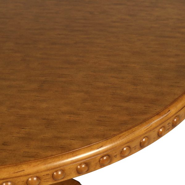Round Wood Top Traditional Dining Table - Image 3