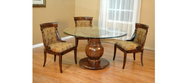 Round Wood Top Traditional Dining Table - Image 4