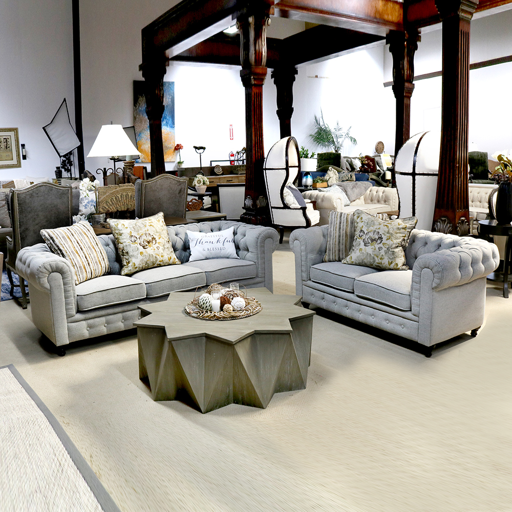 The Evana Tufted Sofa Loveseat Furniture Set