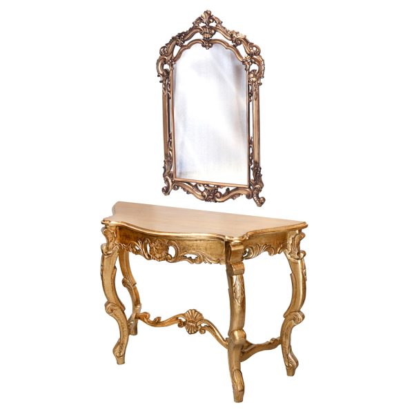 Traditional Louis XV Wall Console and Mirror Set - Image 10