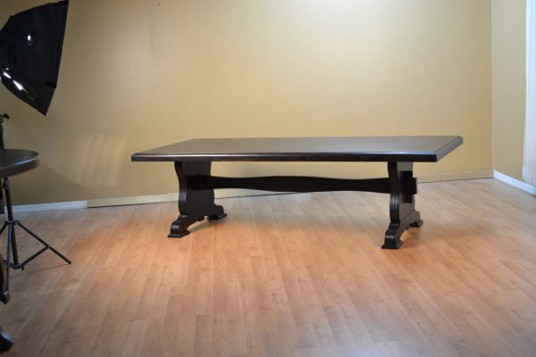 Vintage Louis X Country Pedestal Wood Top Table - Image 2