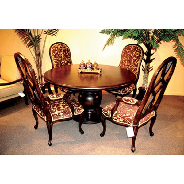 5 Piece Wood Back Transitional Set Glass Top - Image 3